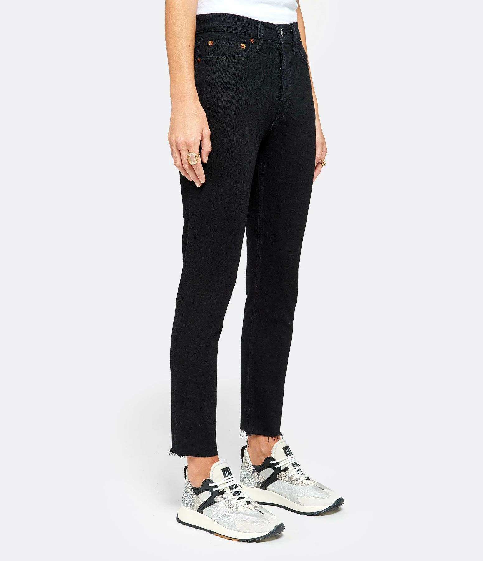 RE/DONE Jean Crop Taille Haute Noir – Image 4