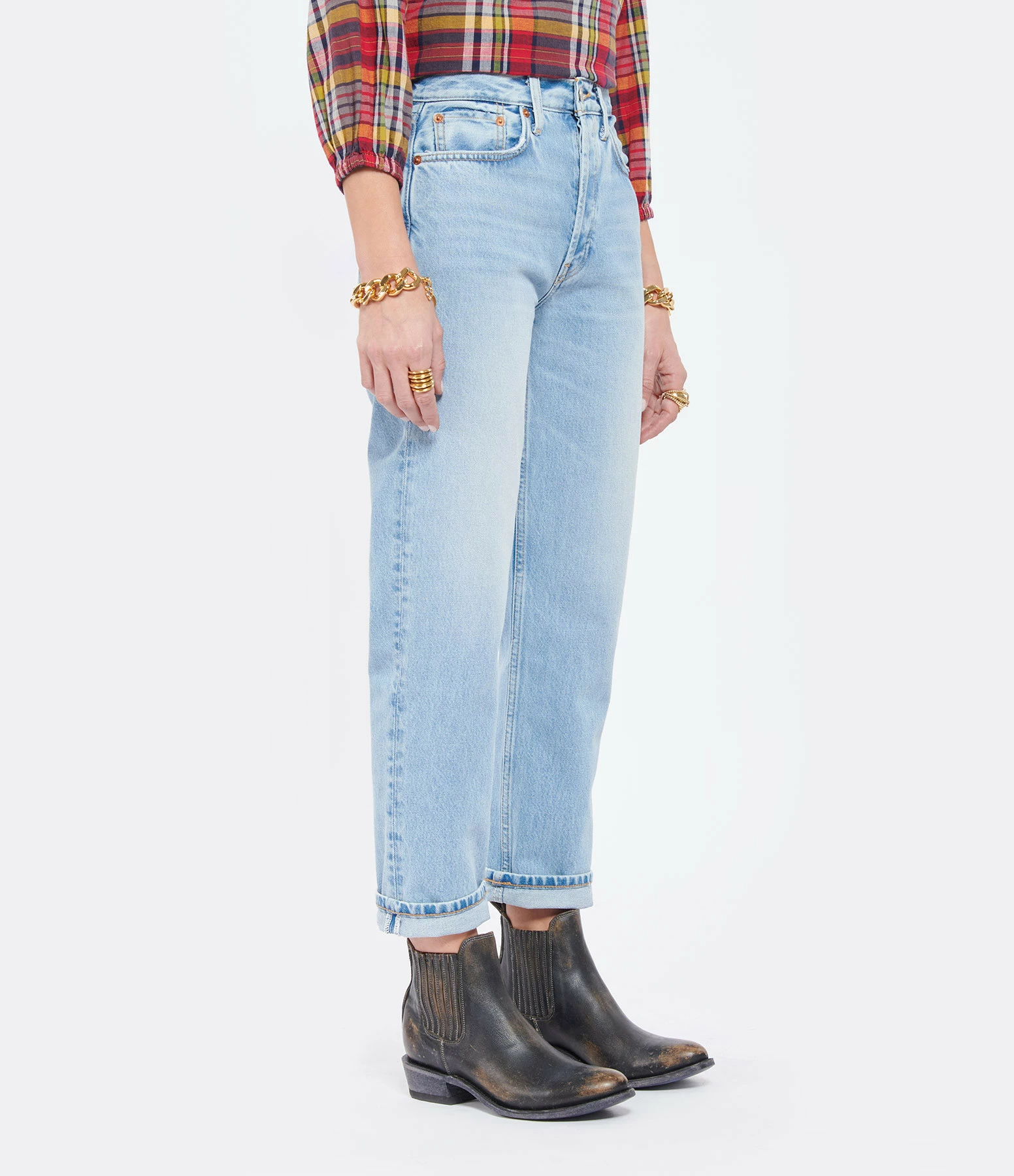 RE/DONE Jean 70s Stove Pipe Denim Worn In Naf – Image 4