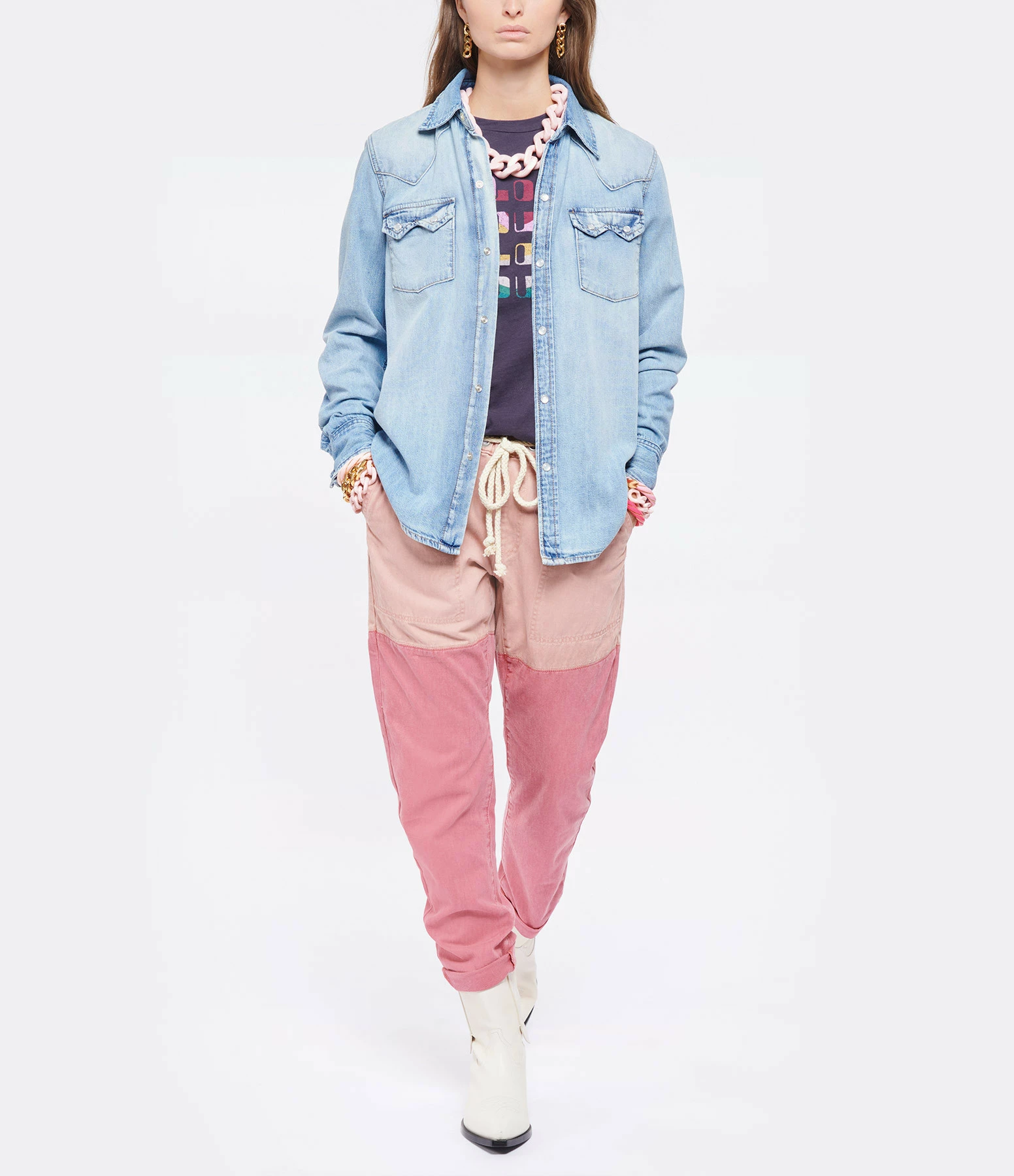 RE/DONE Chemise 50s Sawtooth Western Denim Heritage Light – Image 6