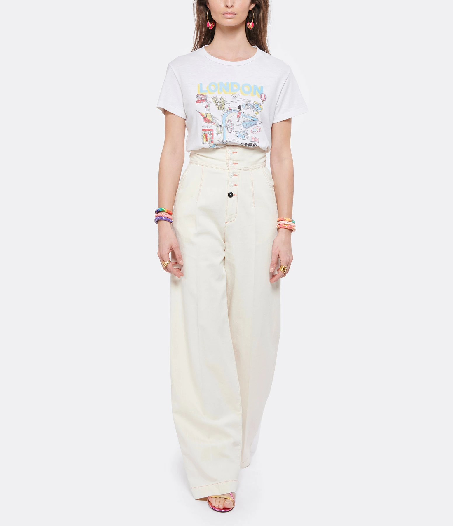 RE/DONE Tee-shirt London Coton Blanc Vintage – Image 3