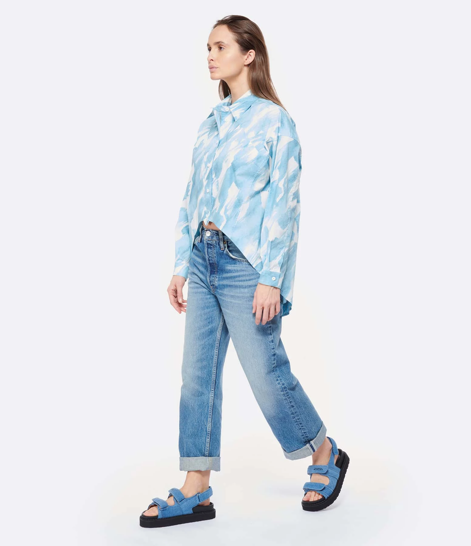 RE/DONE Jean 90S Low Slung Coton Bleu Vintage Pearl – Image 6