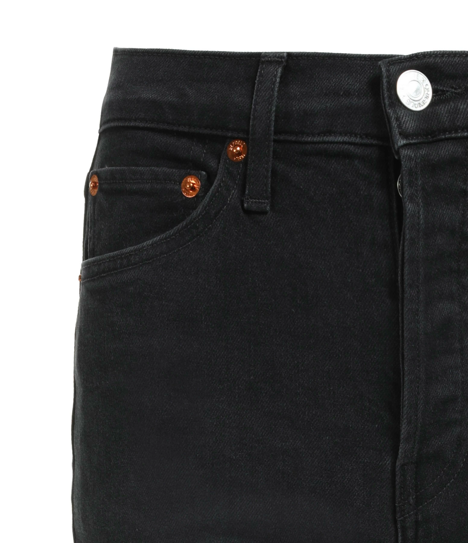 RE/DONE Jean Crop Taille Haute Noir Délavé – Image 2