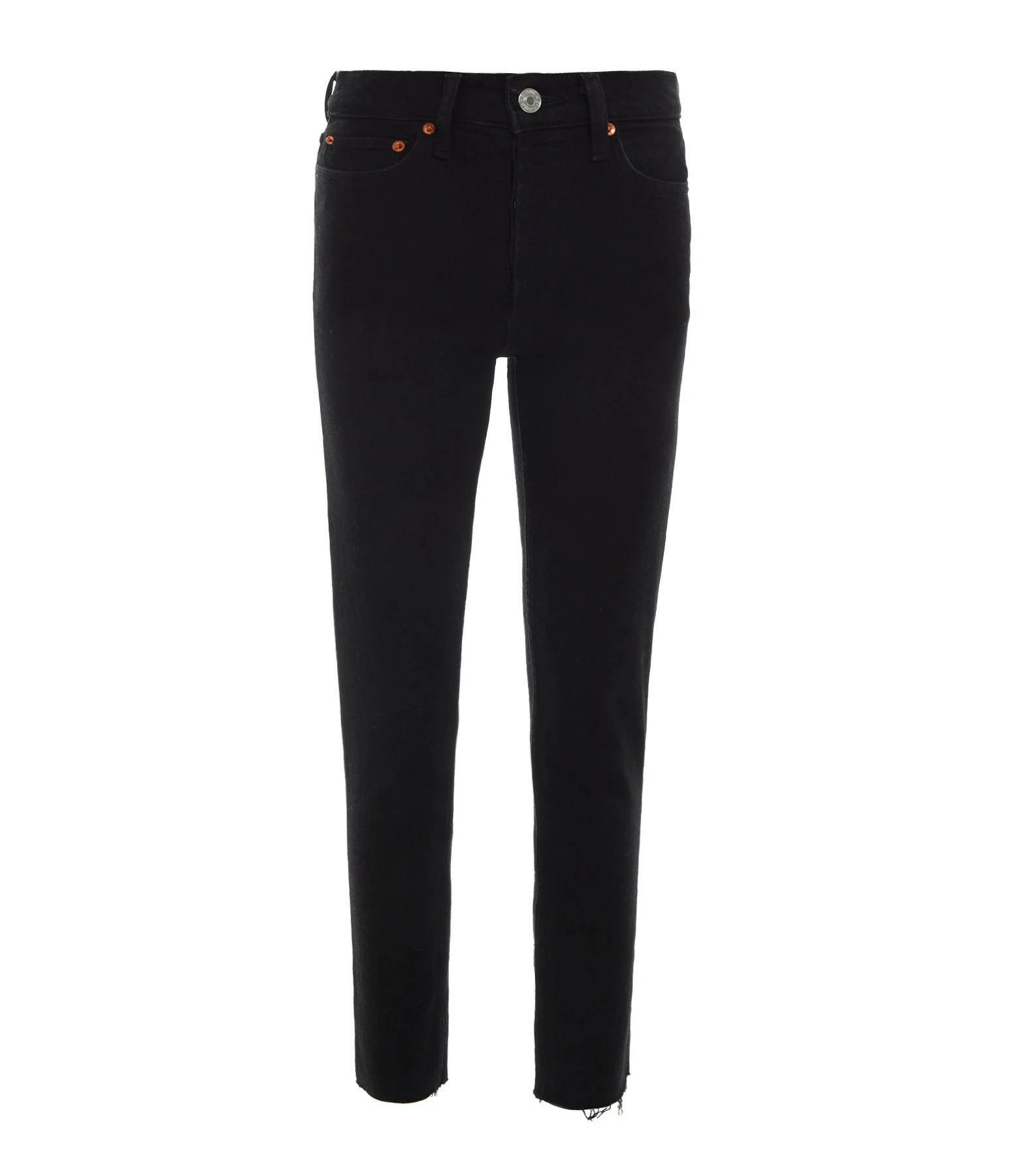 RE/DONE Jean Crop Taille Haute Noir