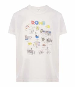RE/DONE Tee-shirt Rome Coton Blanc Vintage
