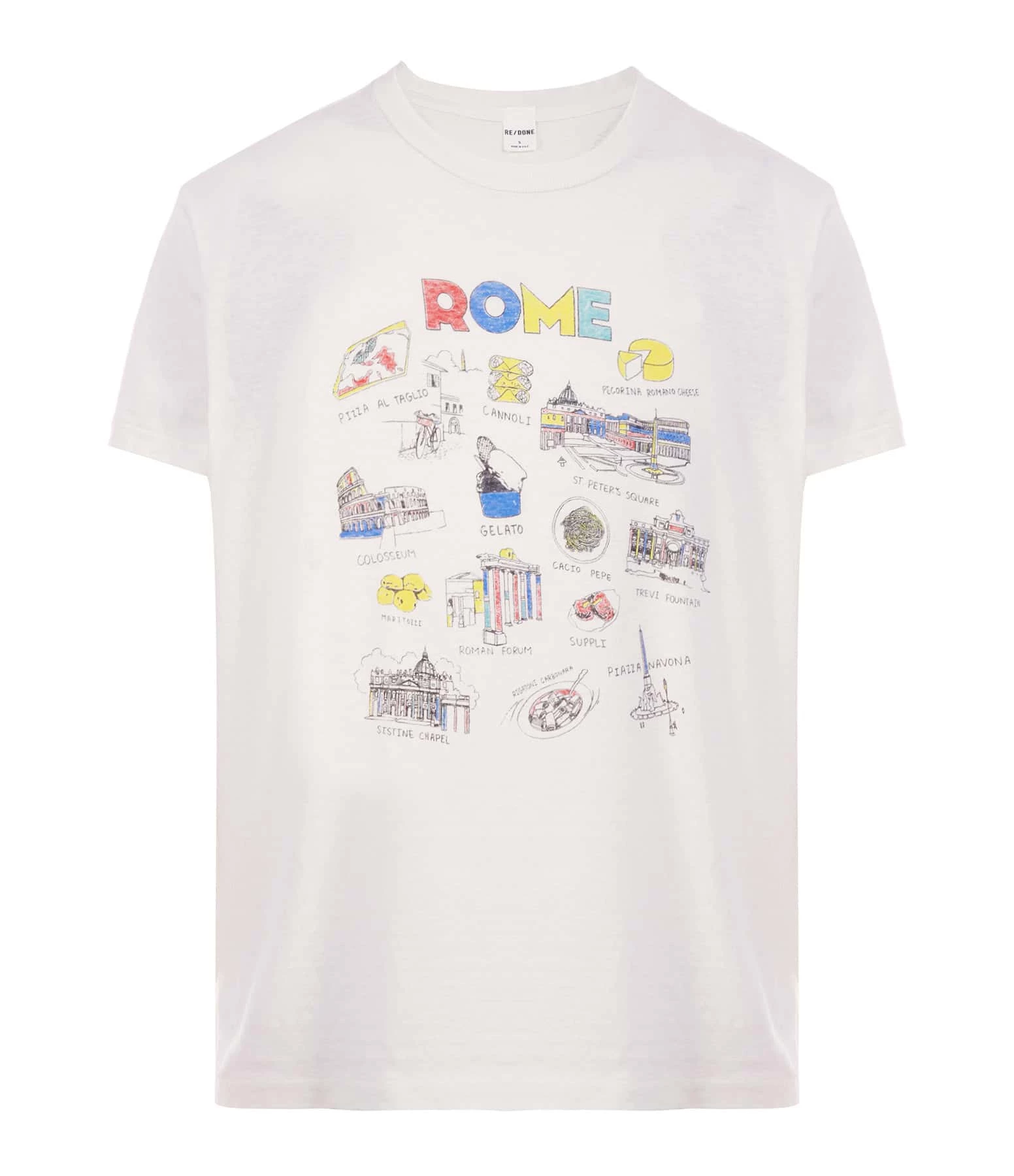 RE/DONE Tee-shirt Rome Coton Blanc Vintage