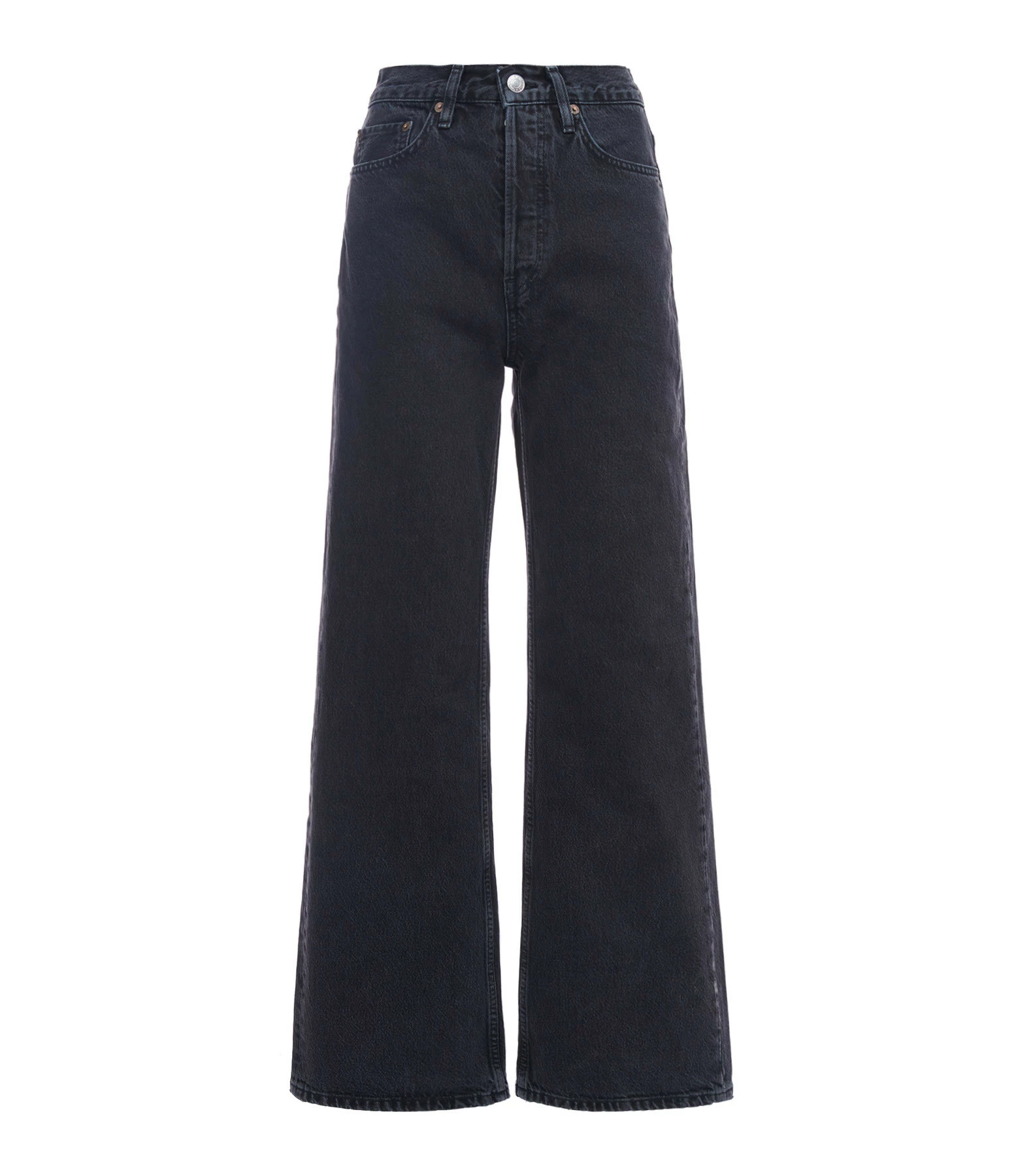 RE/DONE Jean 70s Ultra High Rise Wide Leg Denim Noir
