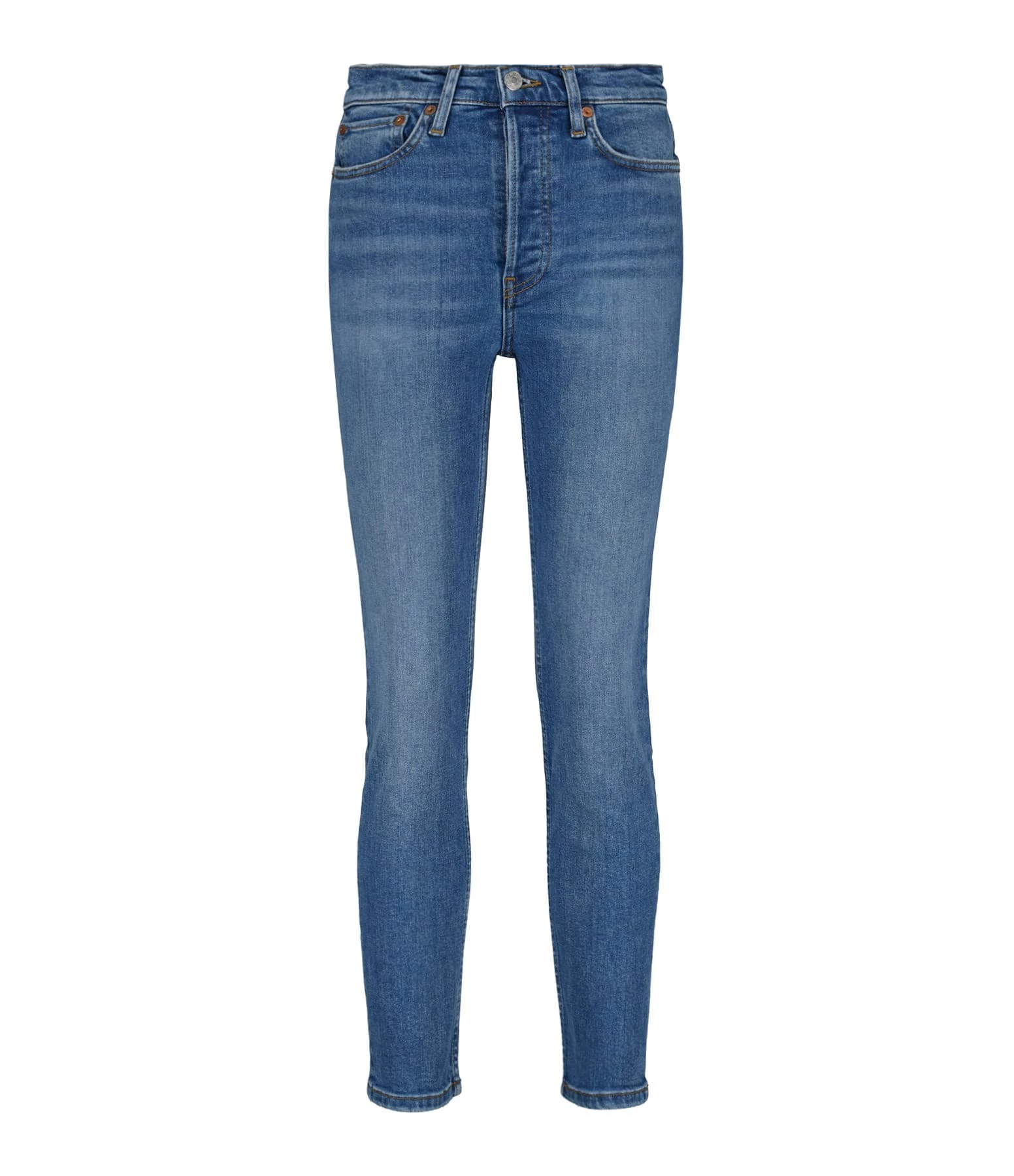 RE/DONE Jean 90s High Rise Ankle Crop Denim Bleu