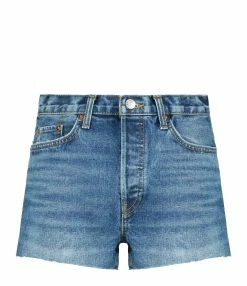 RE/DONE Short 70s High Rise Denim Bleu
