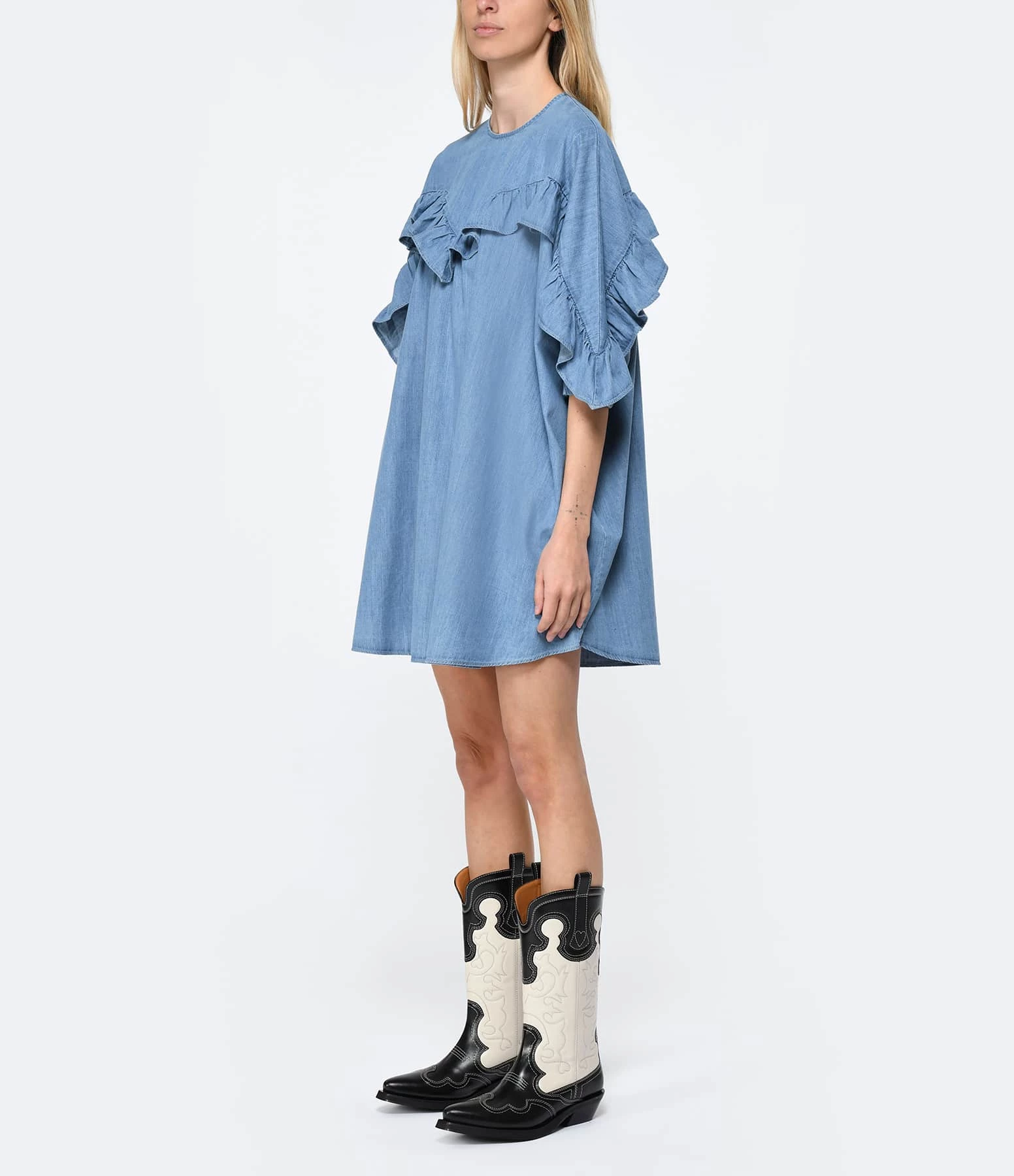Roseanna Robe Coton Bleu – Image 3