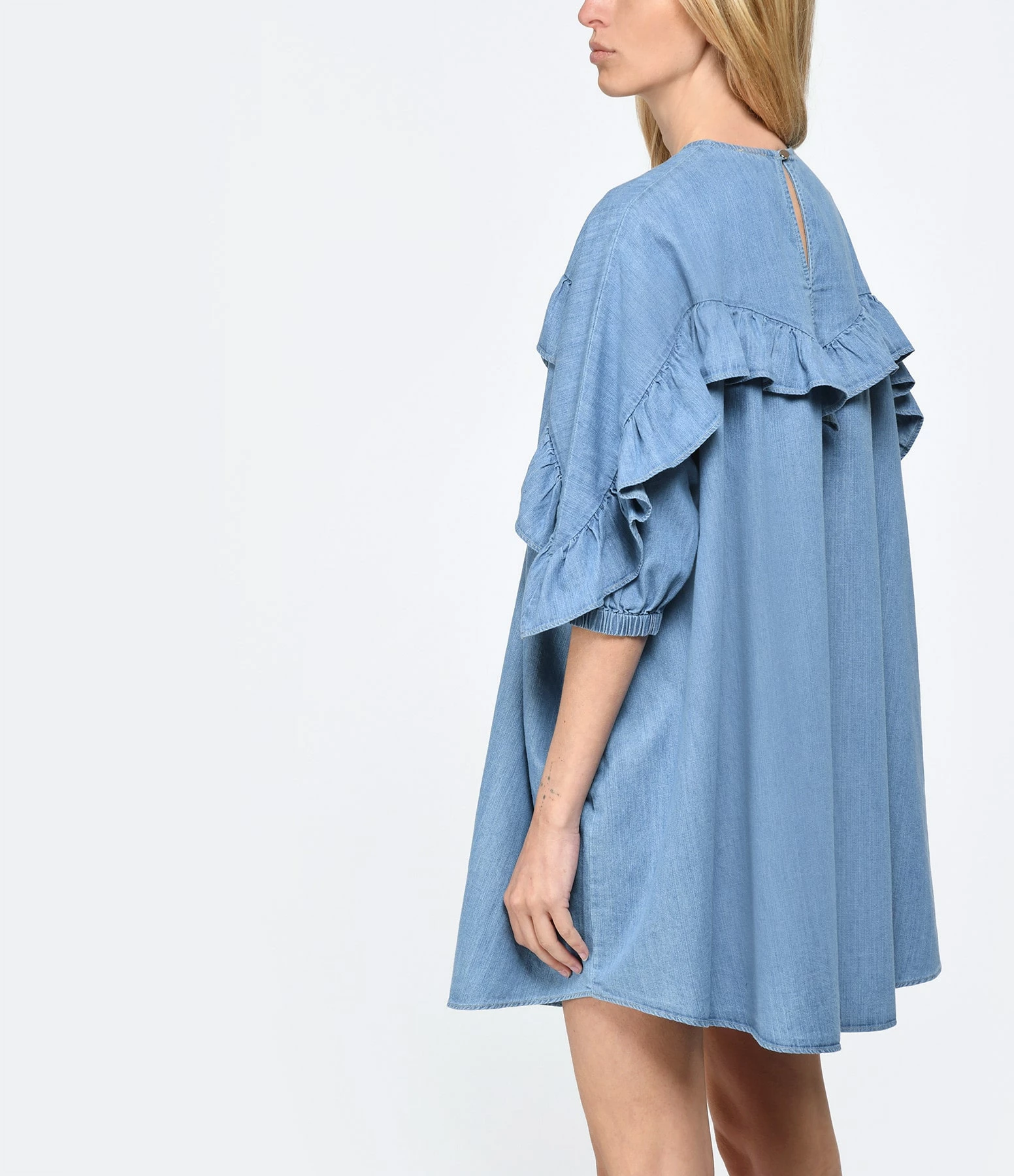 Roseanna Robe Coton Bleu – Image 4
