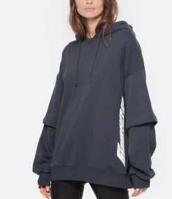 ROTATE Sweatshirt Hoodie Logo Coton Bleu, Capsule Sunday 9 ROTATE Sweatshirt Hoodie Logo Coton Bleu, Capsule Sunday -Boutique de vente ZIMMERMANN rotat look20221102 160