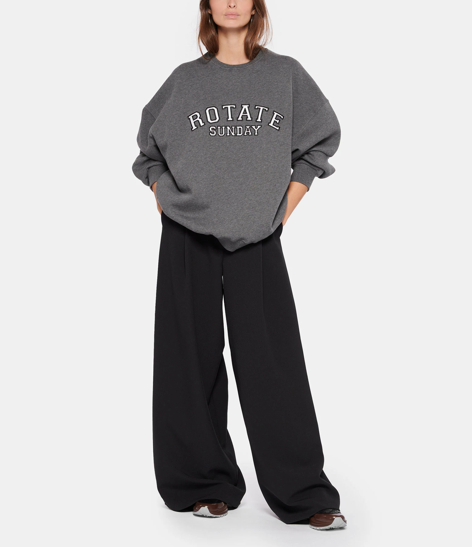 ROTATE Sweatshirt Classic Logo Coton Gris, Capsule Sunday – Image 5
