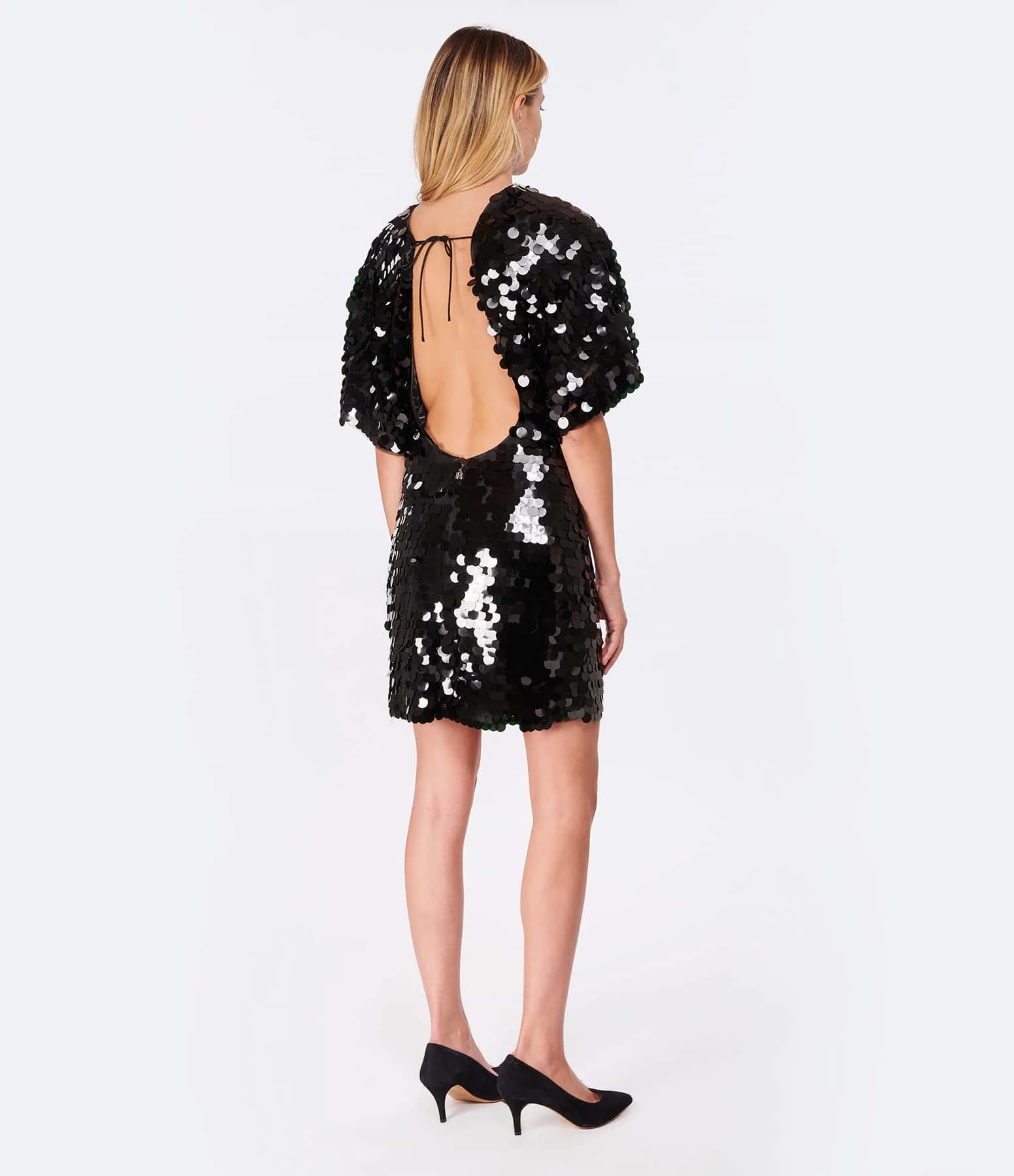 ROTATE Robe Mini Jasy Sequin Argenté – Image 5