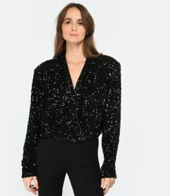 ROTATE Top Court Sequins Noir 9 ROTATE Top Court Sequins Noir -Boutique de vente ZIMMERMANN rotat look20221206 275