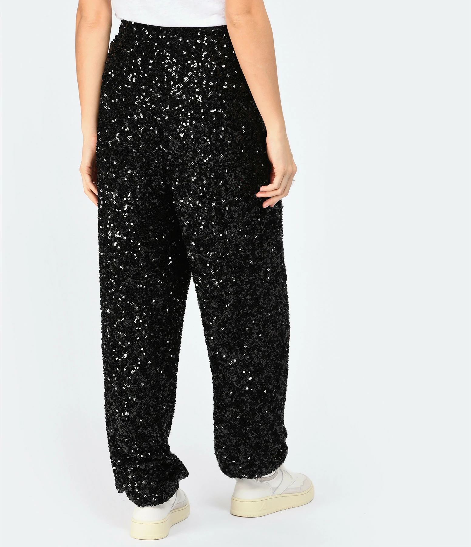 ROTATE Pantalon Taille Haute Sequins Noir – Image 5