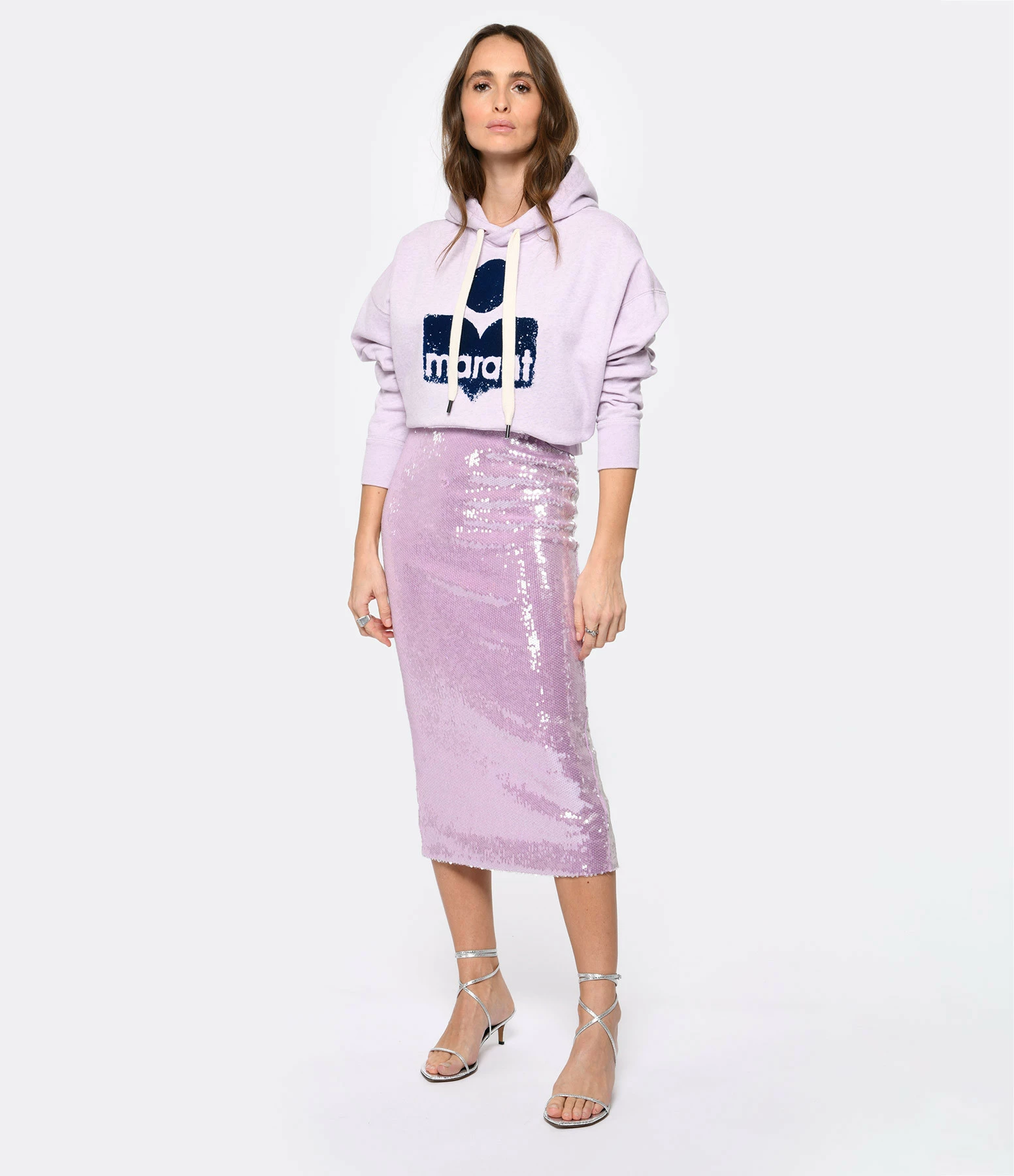 ROTATE Jupe Fourreau Sequins Violet – Image 3