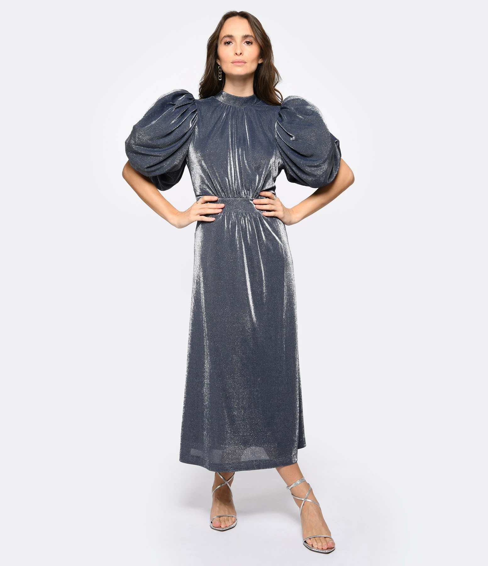 ROTATE Robe Bouffante Bleu Nuit – Image 3