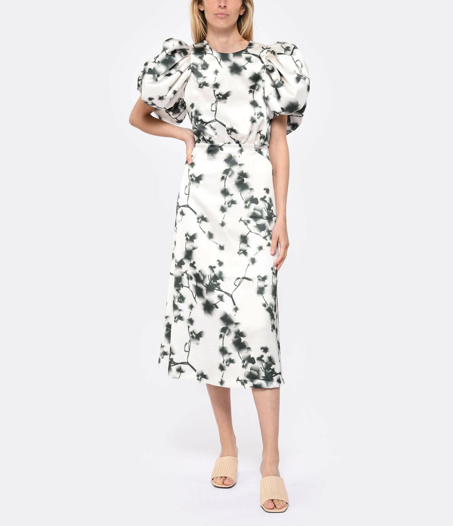 ROTATE Robe Mi-Longue Fleuri – Image 2