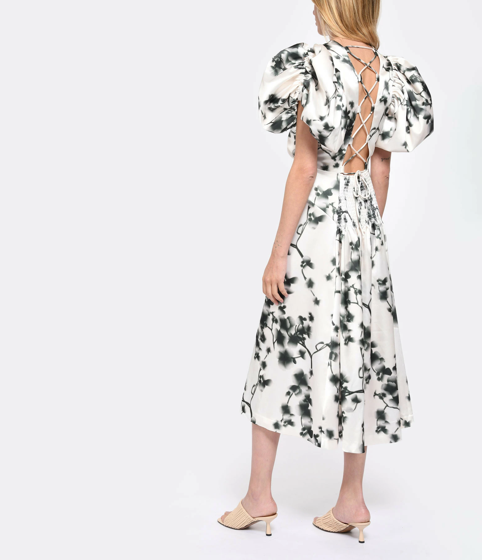 ROTATE Robe Mi-Longue Fleuri – Image 3