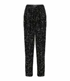ROTATE Pantalon Taille Haute Sequins Noir