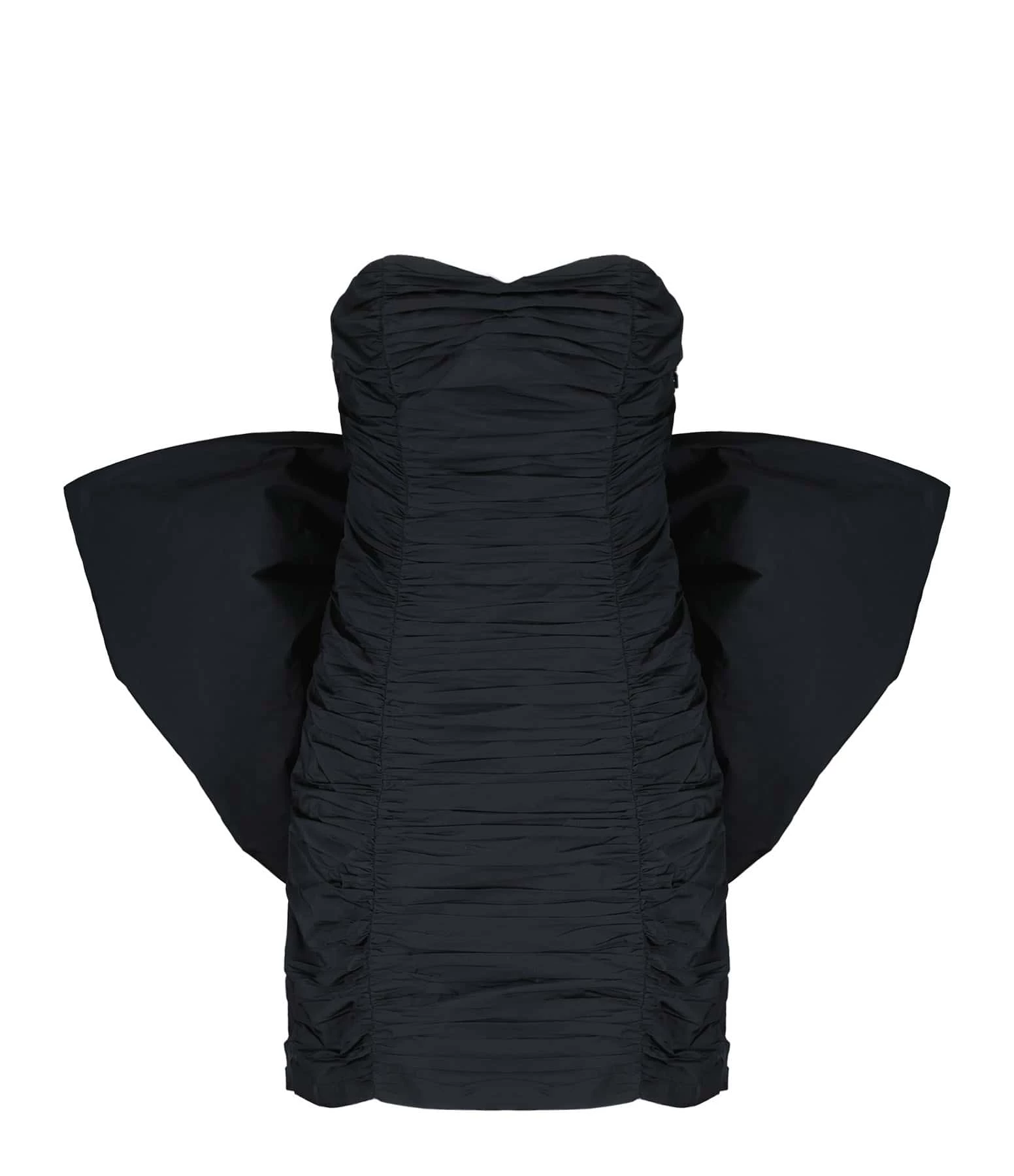 ROTATE Robe Mini Noeud Plissée Noir