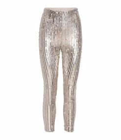 ROTATE Leggings Jean Sequin Argenté