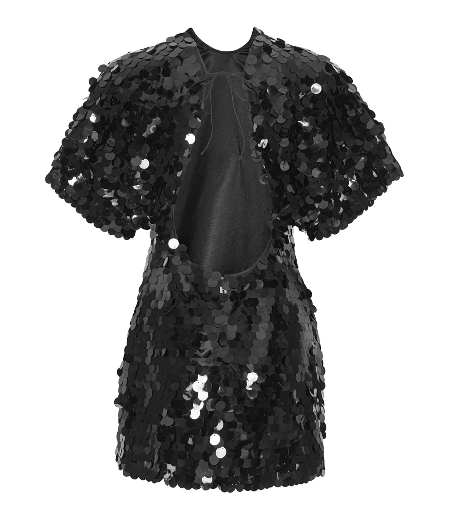 ROTATE Robe Mini Jasy Sequin Argenté – Image 2