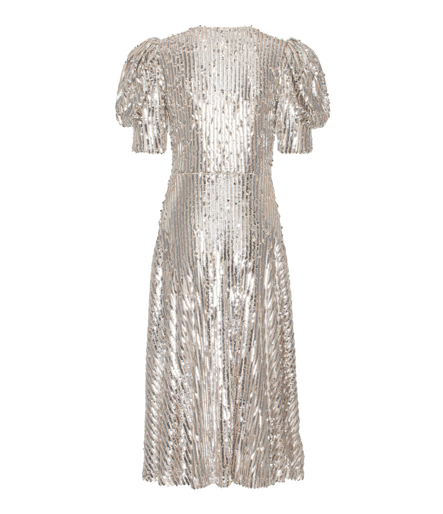 ROTATE Robe Sierina Sequin Argenté – Image 2