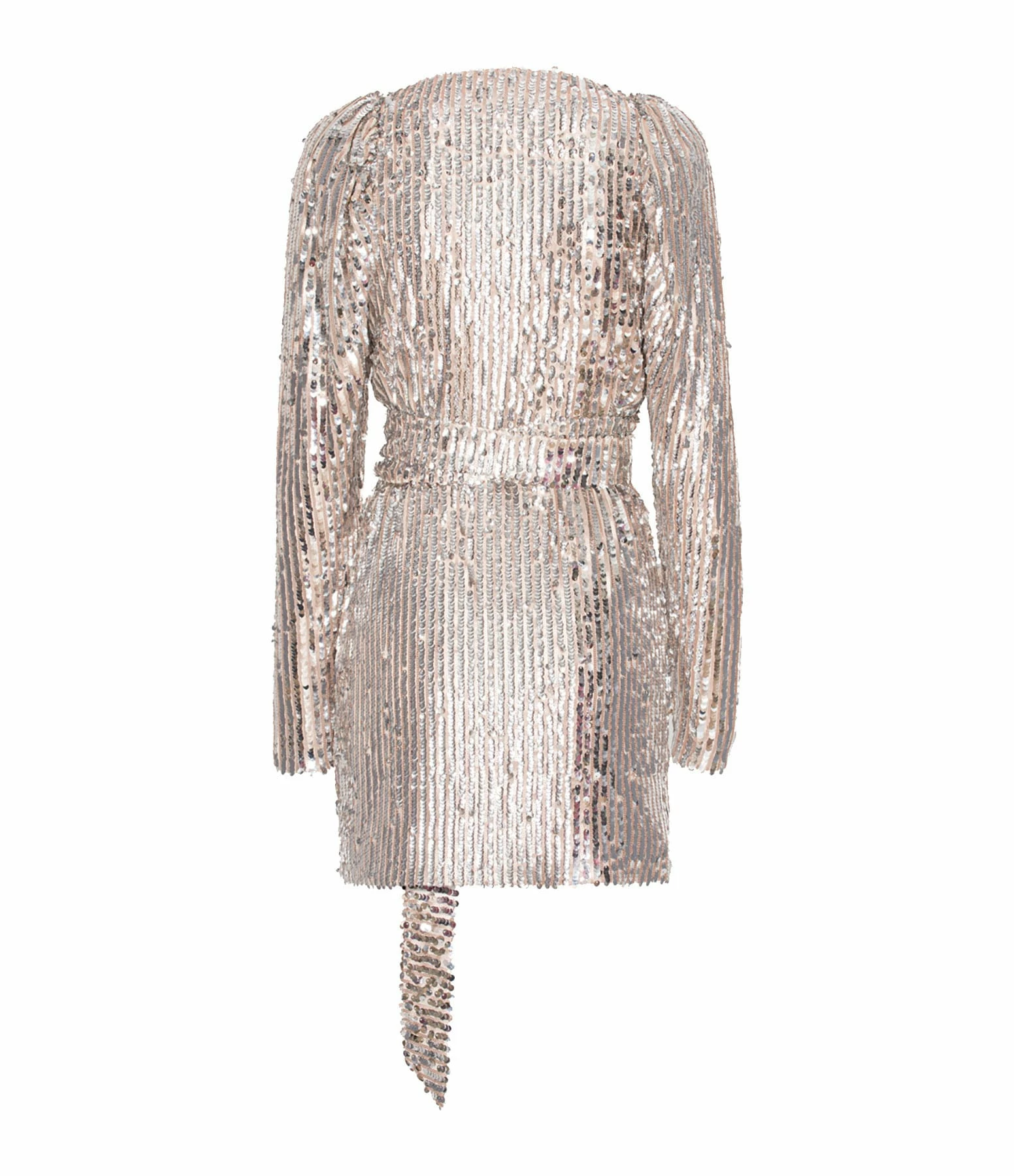 ROTATE Robe Wrap Bridget Sequin Argenté – Image 2