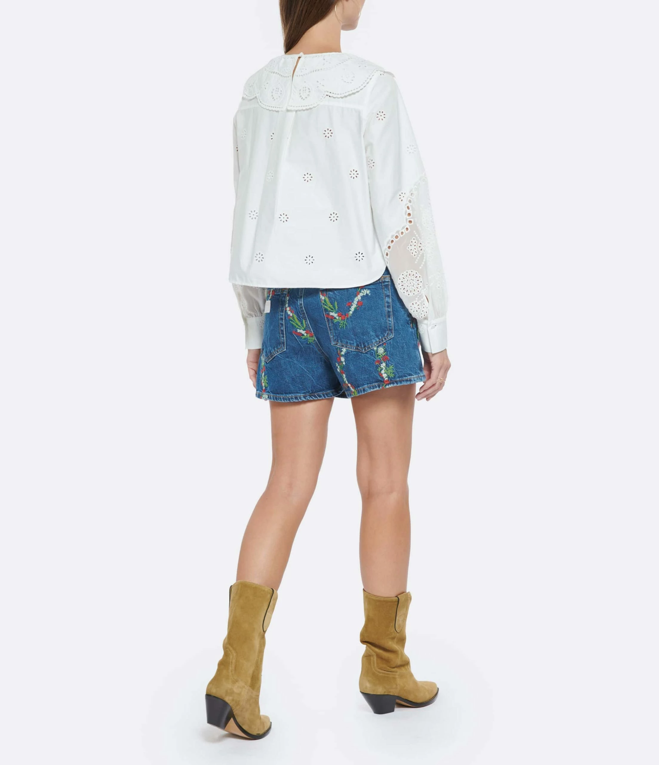 SELF PORTRAIT Blouse Broderie Anglaise Coton Blanc – Image 5