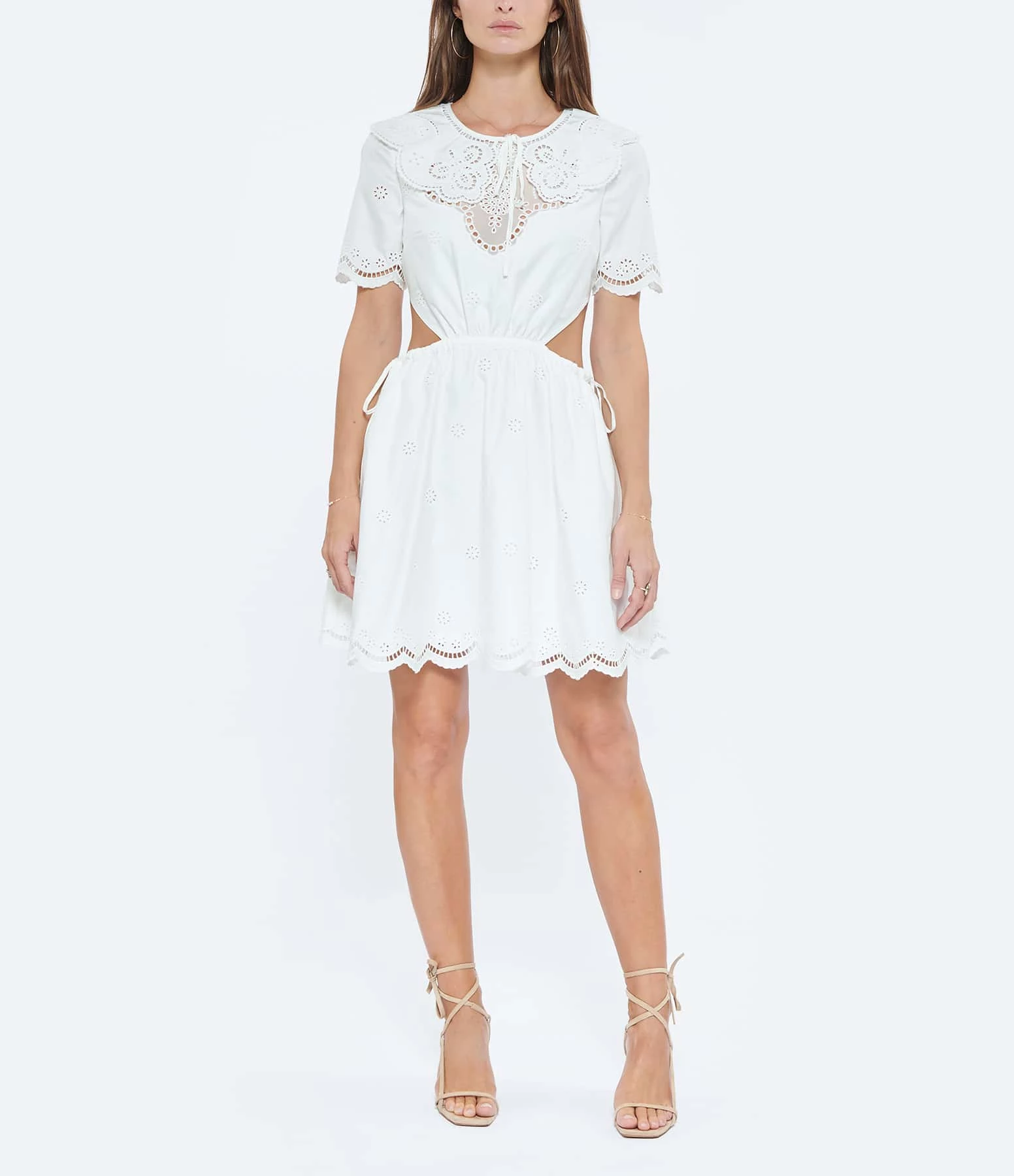 SELF PORTRAIT Robe Broderie Anglaise Coton Blanc – Image 3