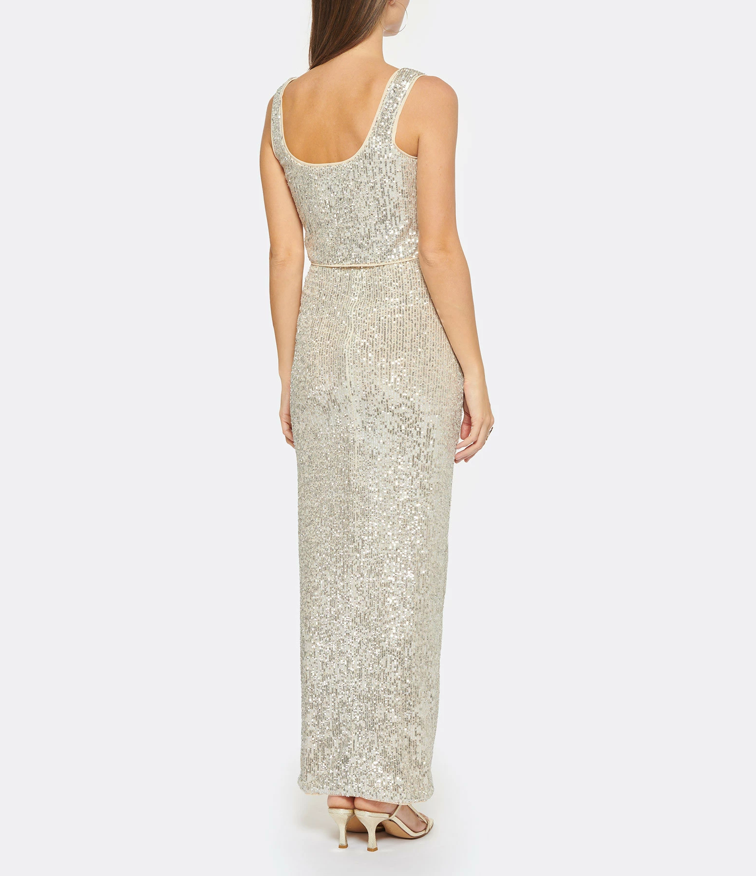 SELF PORTRAIT Top Sequins Argenté – Image 5