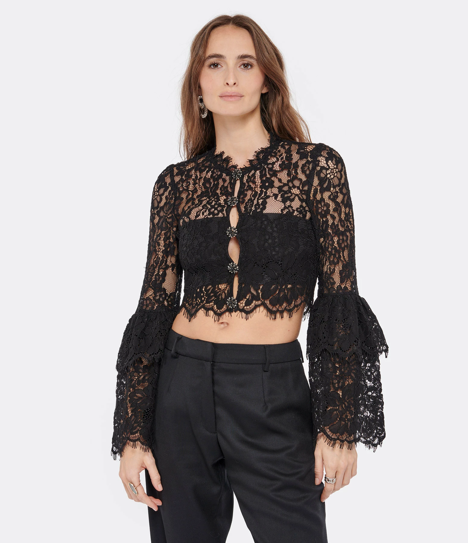 SELF PORTRAIT Top Dentelle Noir – Image 3