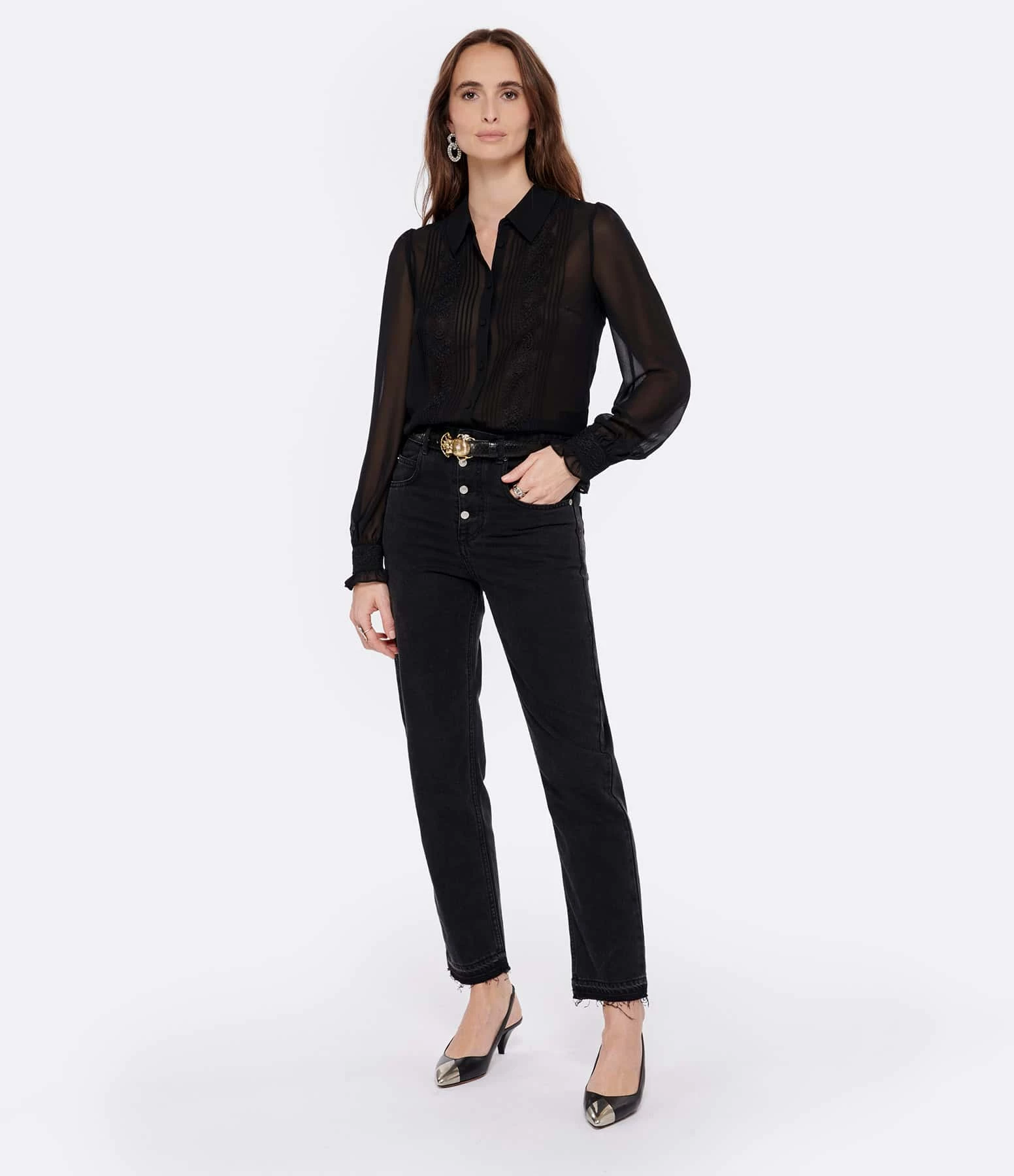 SELF PORTRAIT Chemise Noire 6 SELF PORTRAIT Chemise Noire – Image 4