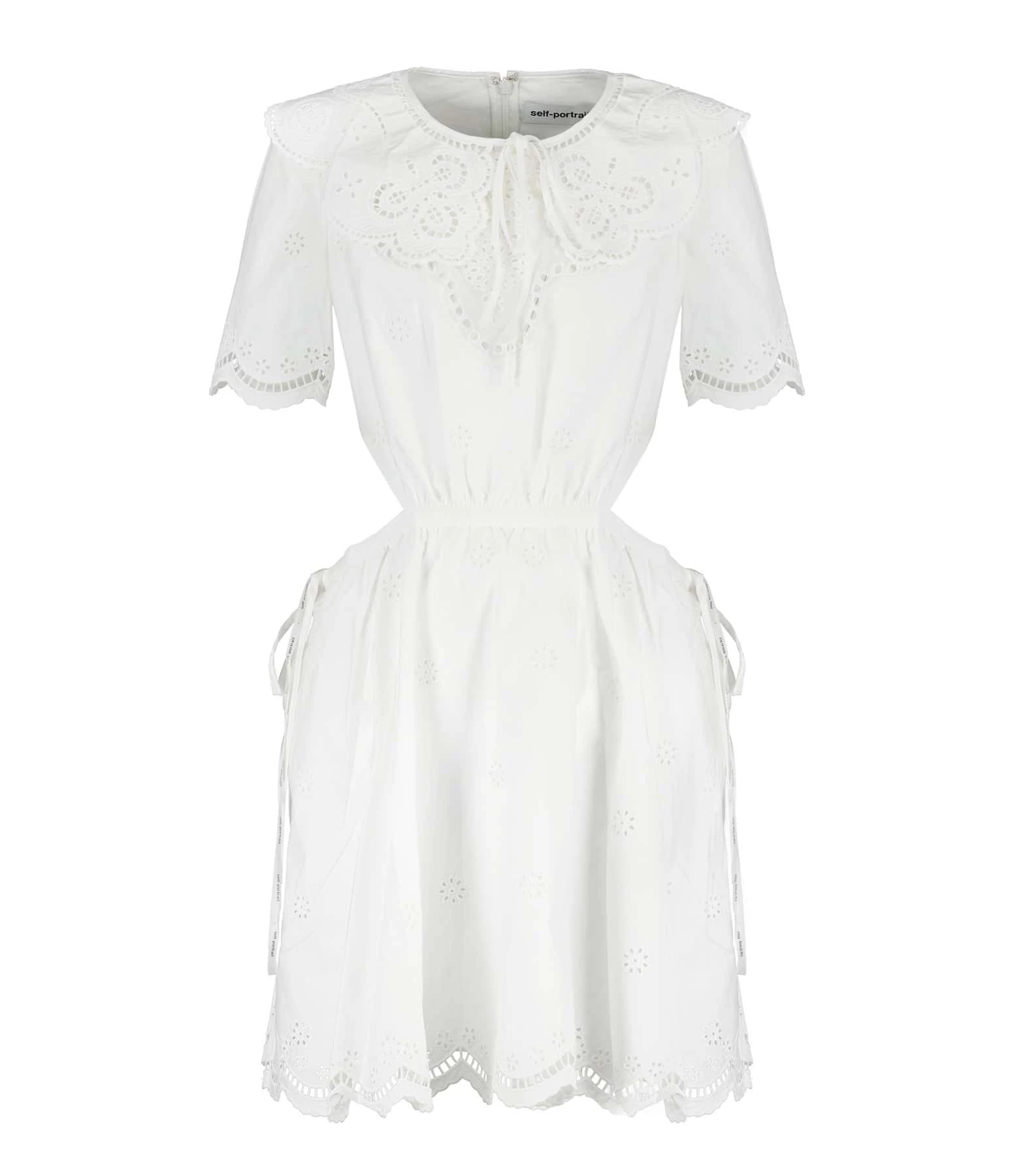 SELF PORTRAIT Robe Broderie Anglaise Coton Blanc