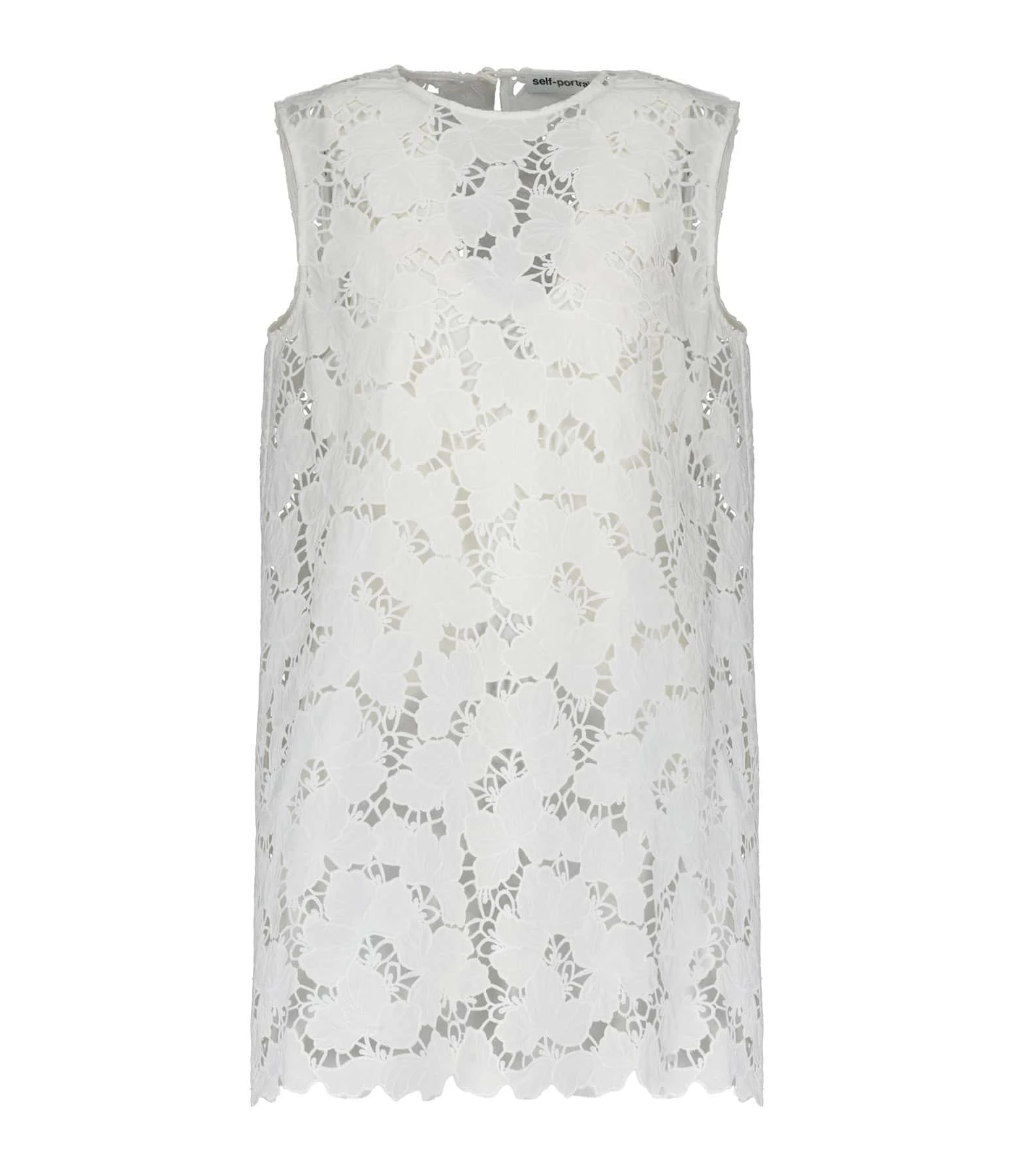 SELF PORTRAIT Robe Mini Dentelle Blanc