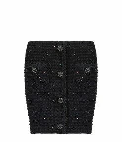 SELF PORTRAIT Jupe Sequins Noir