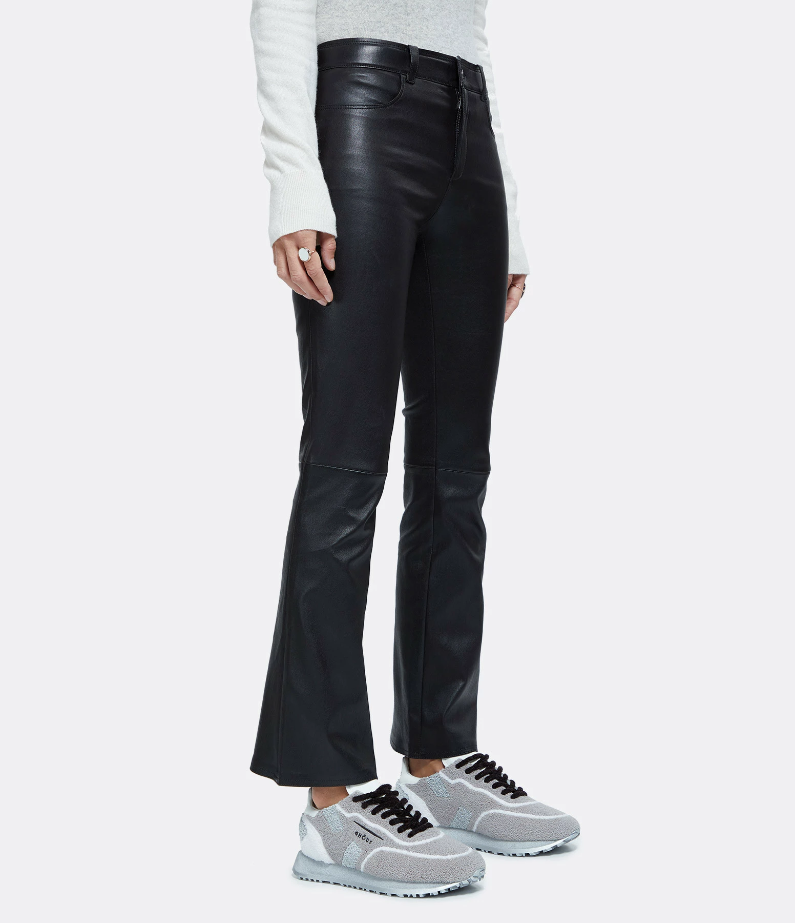 STOULS Pantalon Dean Agneau Plongé Regular Noir – Image 4