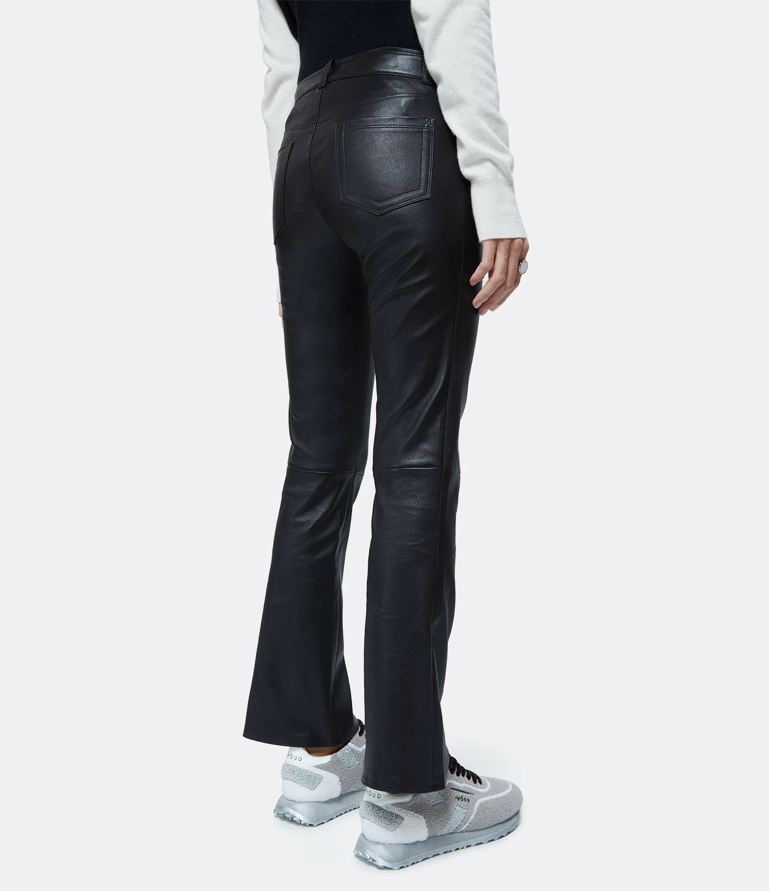 STOULS Pantalon Dean Agneau Plongé Regular Noir – Image 5