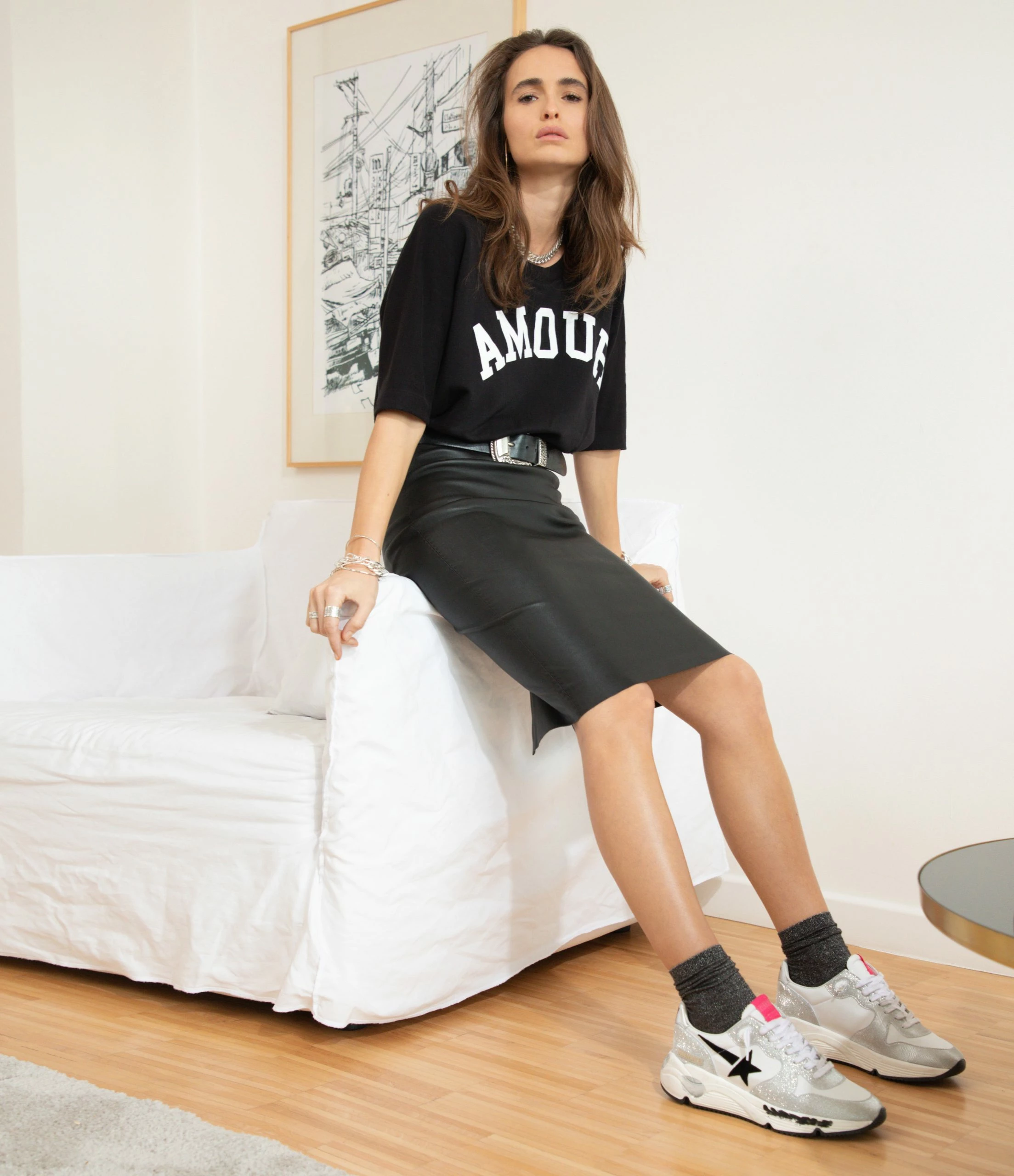 STOULS Jupe Gilda Agneau Plongé Regular Noir – Image 7