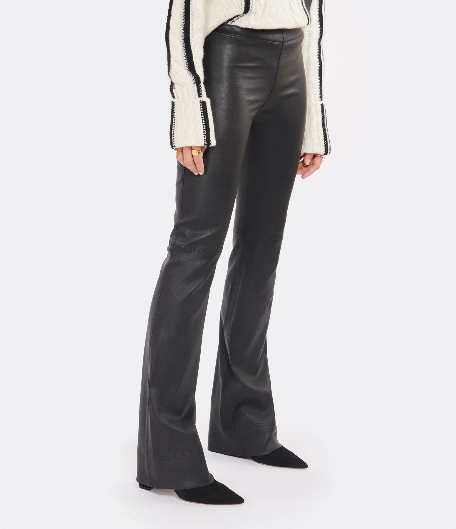 STOULS Pantalon Matt Agneau Plongé Light Noir – Image 4