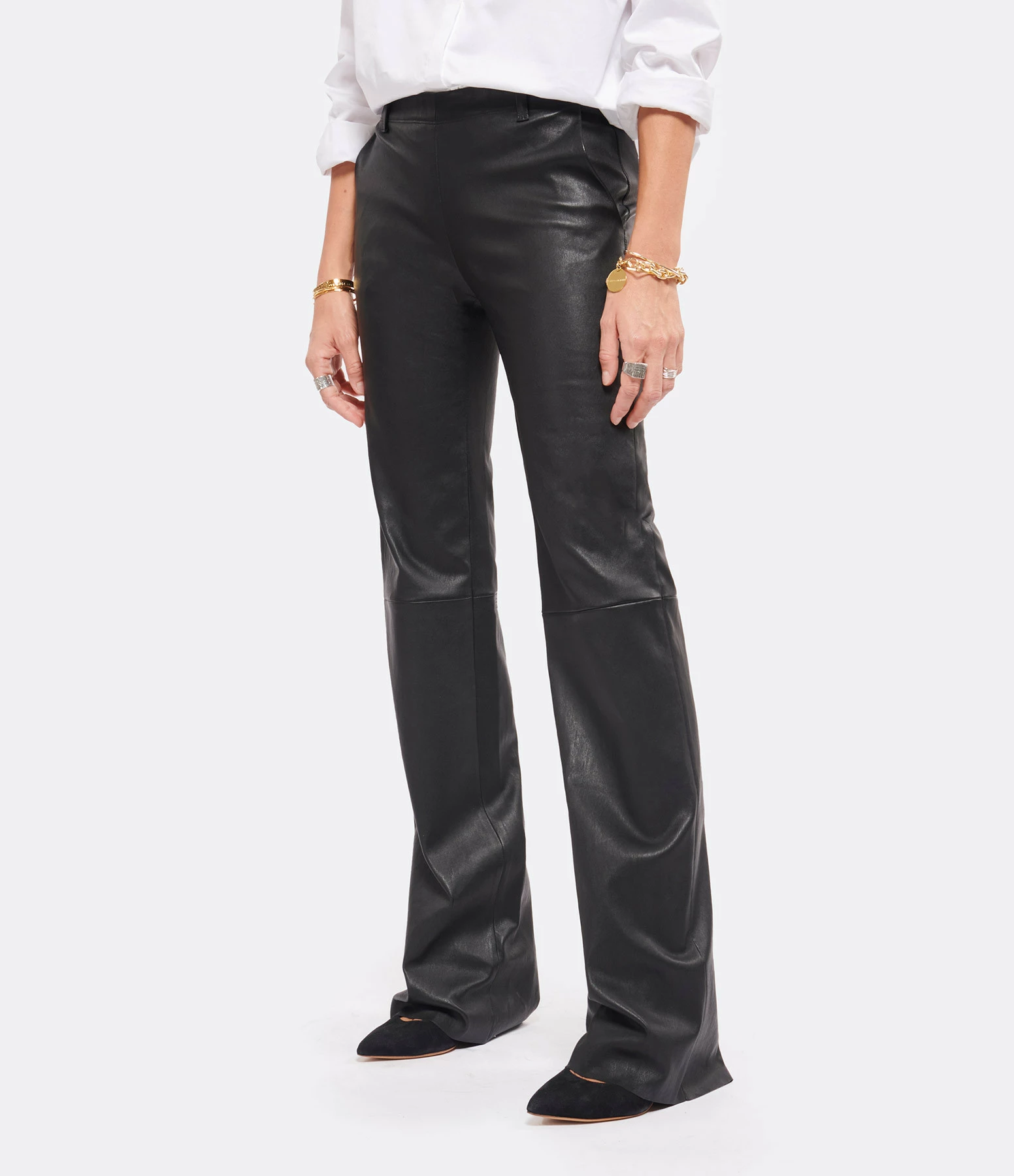 STOULS Pantalon Oswald Agneau Plongé Light Noir – Image 4