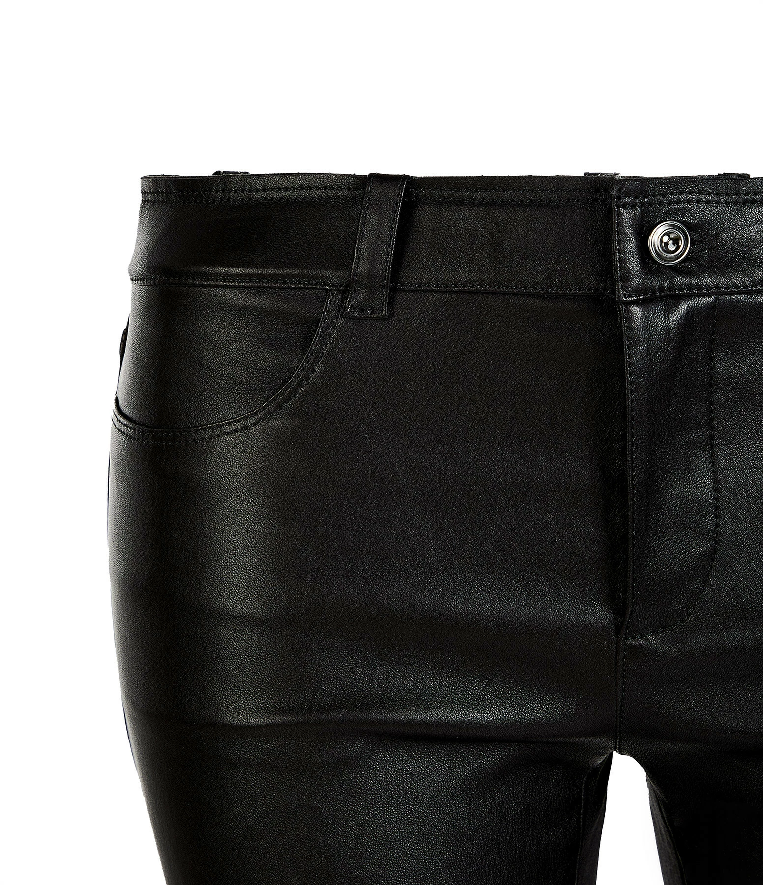 STOULS Pantalon Dean Agneau Plongé Regular Noir – Image 2