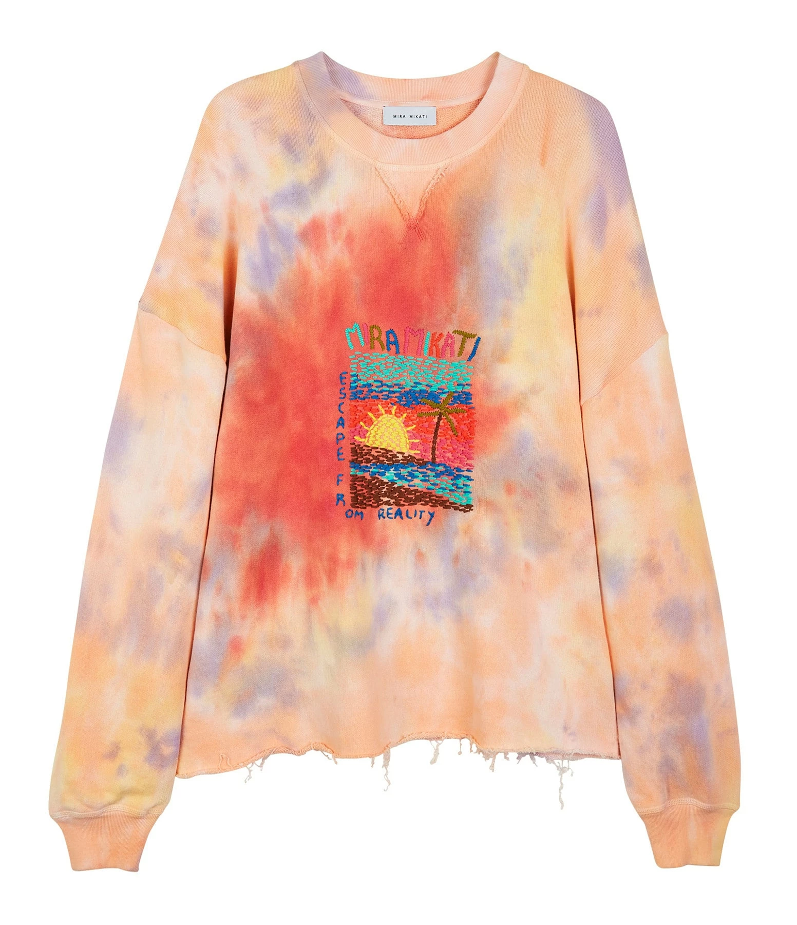 MIRA MIKATI Pull Broderie Coton Biologique Orange