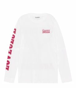 Ganni Tee-shirt Coton Organique Blanc