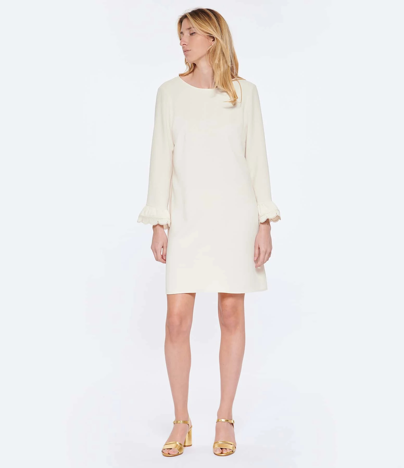 Tara Jarmon Robe Courte Reel Écru – Image 3