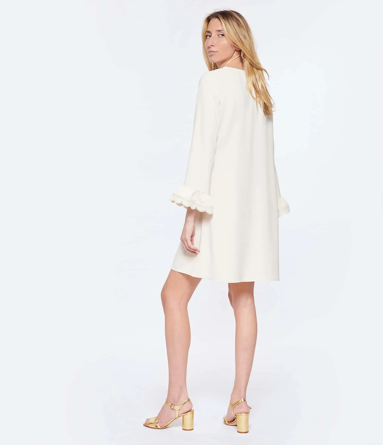 Tara Jarmon Robe Courte Reel Écru – Image 4