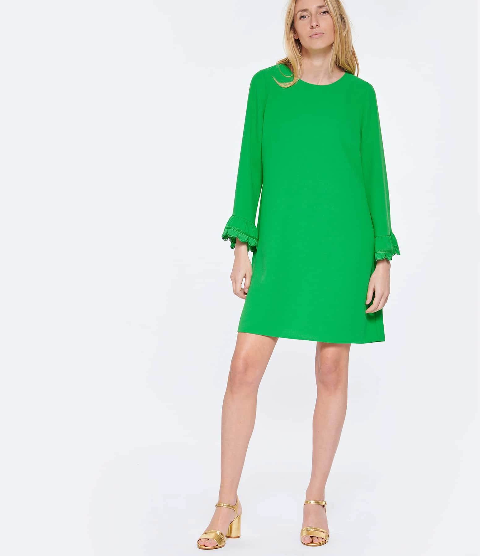 Tara Jarmon Robe Courte Reel Emeraude – Image 3