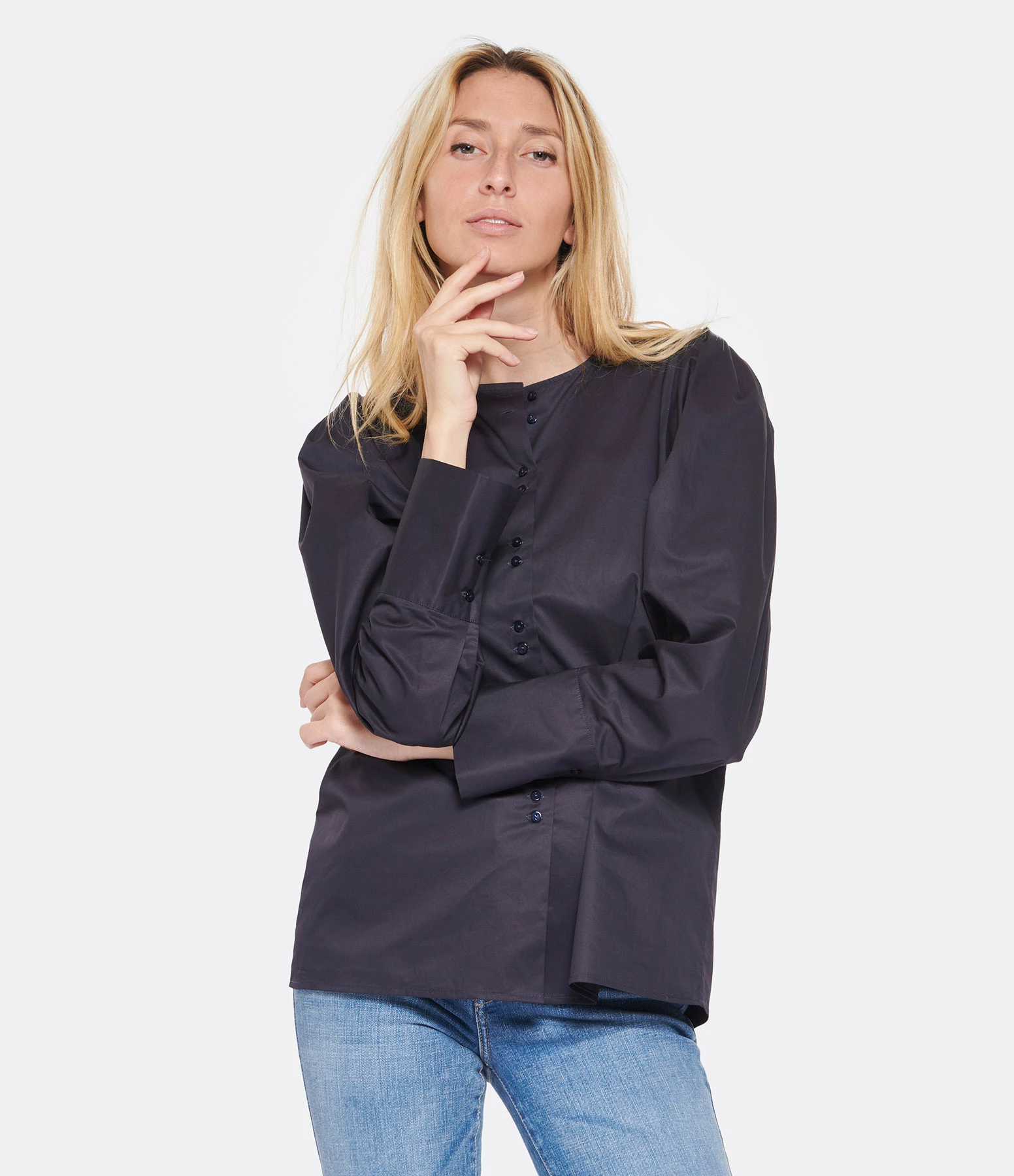 Tara Jarmon Blouse Citron Coton Nocturne 5 Tara Jarmon Blouse Citron Coton Nocturne – Image 3