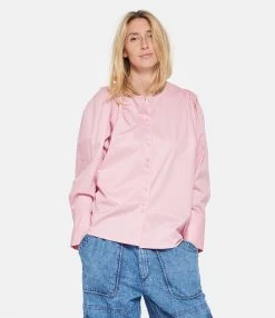 Tara Jarmon Blouse Citron Coton Vieux Rose 9 Tara Jarmon Blouse Citron Coton Vieux Rose -Boutique de vente ZIMMERMANN taraj look20230207 583